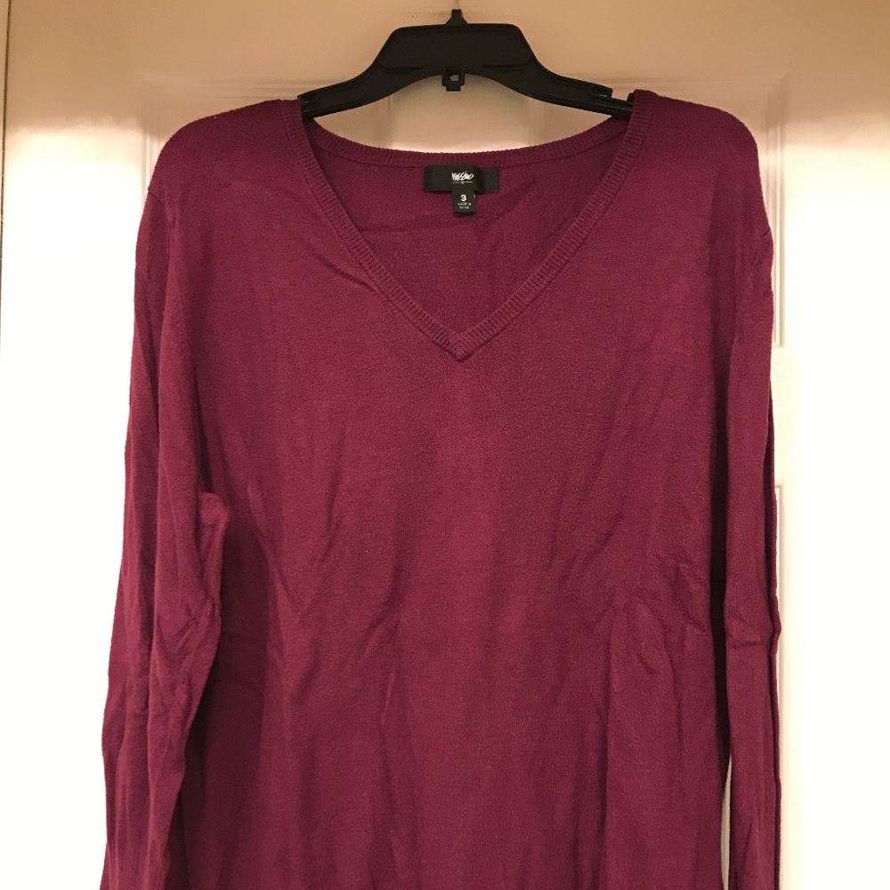 Women's Deep Purple Mossimo Sz 3x V-Neck Sweater